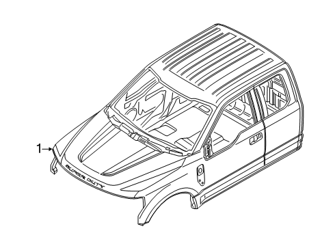 2021 Ford F-250 Super Duty CAB ASY - TRIMMED - PRIMED Diagram for LC3Z-28001B24-A