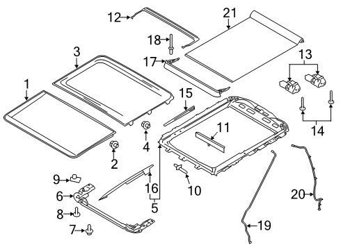 2022 Ford F-250 Super Duty Sunroof Diagram 1