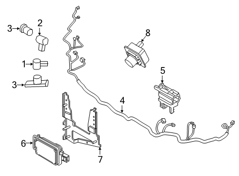 2022 Ford Escape Electrical Components - Front Bumper Diagram