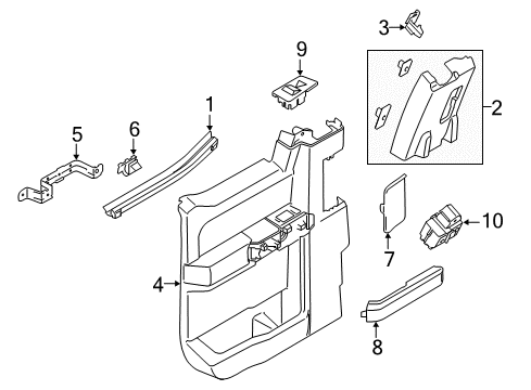 2020 Ford F-150 Interior Trim - Rear Door Diagram 4