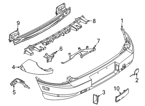 2023 Ford Bronco Sport BUMPER ASY - REAR Diagram for M1PZ-17906-SA