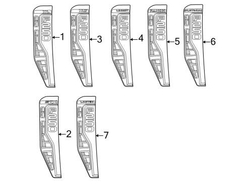 2023 Ford F-250 Super Duty NAME PLATE Diagram for PC3Z-16720-AS