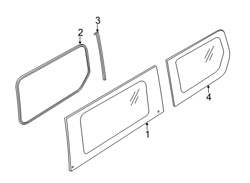 2020 Ford Transit Connect Side Panel - Glass & Hardware Diagram 5