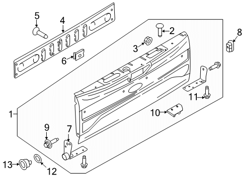 2020 Ford F-350 Super Duty TAILGATE ASY Diagram for LC3Z-9940700-D