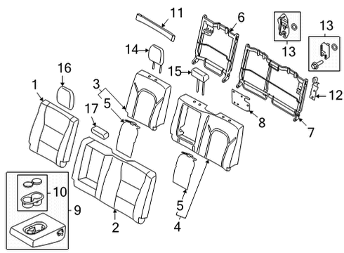 2023 Ford F-150 ARMREST ASY Diagram for NL3Z-1667112-AC