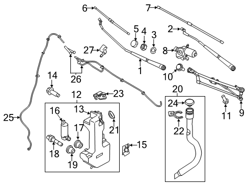 2021 Ford Transit Wiper & Washer Components Diagram