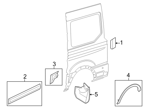 2023 Ford E-Transit Exterior Trim - Side Panel Diagram 5