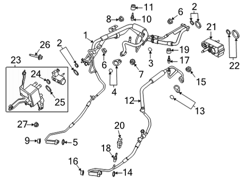 2022 Ford Mustang Mach-E A/C Condenser, Compressor & Lines Diagram 2