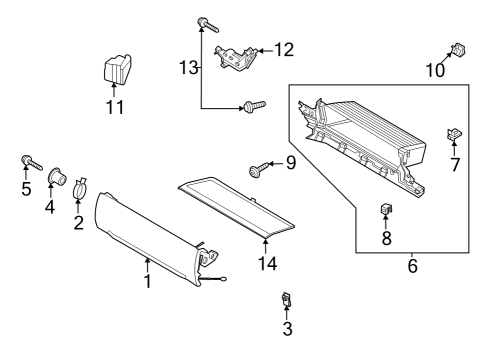 2022 Ford F-150 Lightning LOCK ASY - GLOVE COMPARTMENT Diagram for ML3Z-1506072-BD