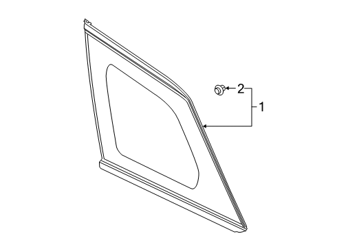 2022 Lincoln Corsair Glass & Hardware - Quarter Panel Diagram