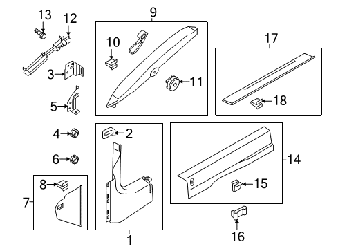 2021 Ford Mustang Interior Trim - Pillars Diagram 2