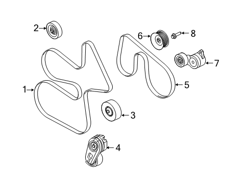 2022 Ford F-350 Super Duty Belts & Pulleys Diagram 4