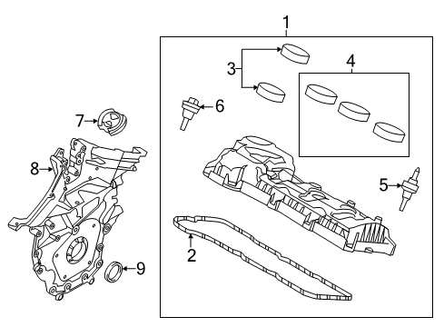 2019 Ford Police Interceptor Utility Valve & Timing Covers Diagram 2