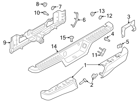 2022 Ford F-150 Lightning Bumper & Components - Rear Diagram