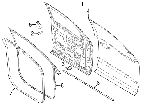 2023 Ford F-250 Super Duty WEATHERSTRIP Diagram for ML3Z-1520530-B