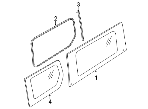 2020 Ford Transit Connect Side Panel - Glass & Hardware Diagram 7