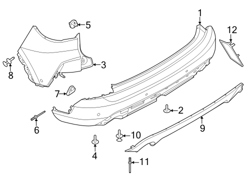 2023 Ford Escape Bumper & Components - Rear Diagram 2