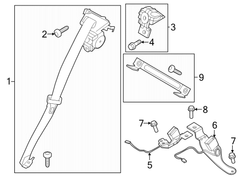 2024 Ford Mustang Rear Seat Belts Diagram 2