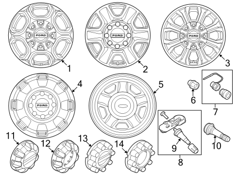 2023 Ford F-350 Super Duty WHEEL ASY Diagram for PC3Z-1007-F