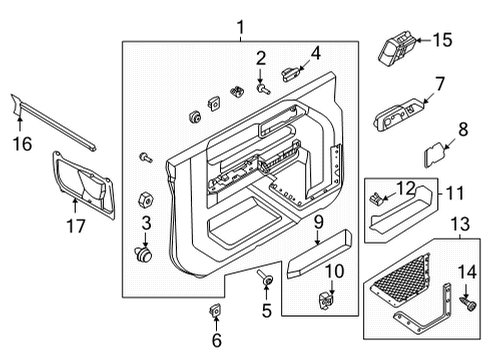 2021 Ford Bronco PANEL ASY - DOOR TRIM Diagram for M2DZ-5423943-BB