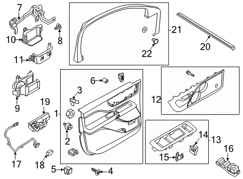 2023 Lincoln Aviator CUP - HANDLE Diagram for LC5Z-7822634-AA