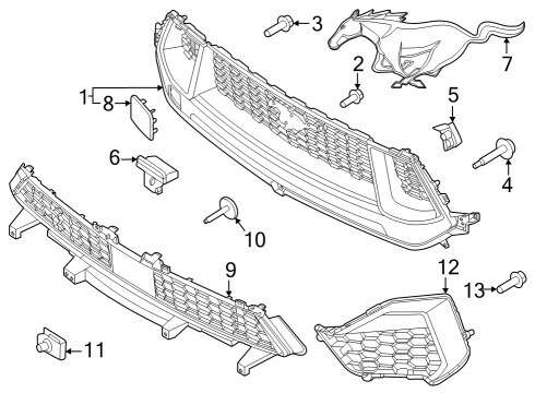 2024 Ford Mustang Grille & Components Diagram 3