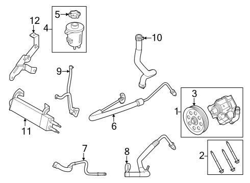 2023 Ford F-250 Super Duty P/S Pump & Hoses, Steering Gear & Linkage Diagram 2