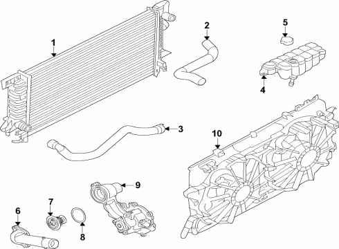 2023 Ford Edge Cooling System, Radiator, Water Pump, Cooling Fan Diagram 4