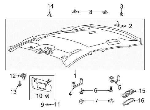 2019 Ford Police Responder Hybrid Interior Trim - Roof Diagram 2