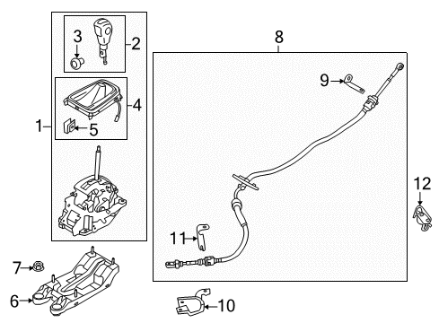 2013 Ford Fusion CABLE ASY - SELECTOR LEVER CON Diagram for DG9Z-7E395-AU