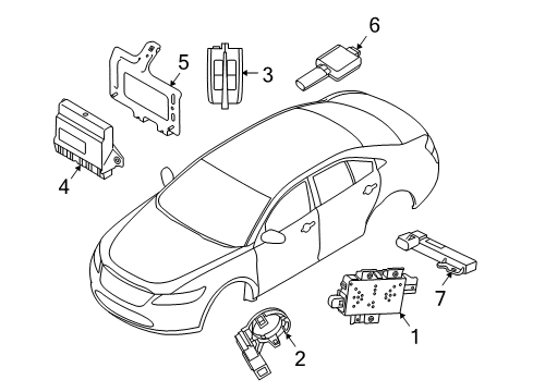 2019 Ford Police Interceptor Sedan Keyless Entry Components Diagram