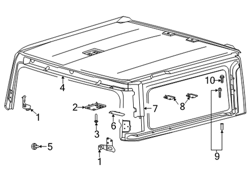 2021 Ford Bronco HINGE - LUGGAGE COMPARTMENT DO Diagram for M2DZ-78502G64-A