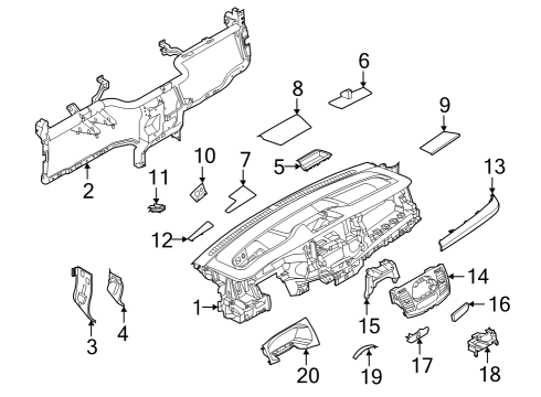 2023 Ford E-Transit Instrument Panel Components Diagram 2