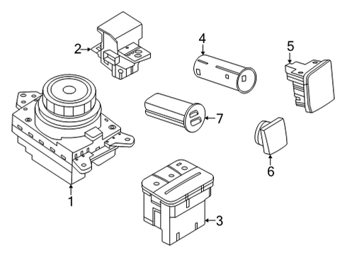 2023 Ford Maverick BUTTON Diagram for NZ6Z-11500-AA