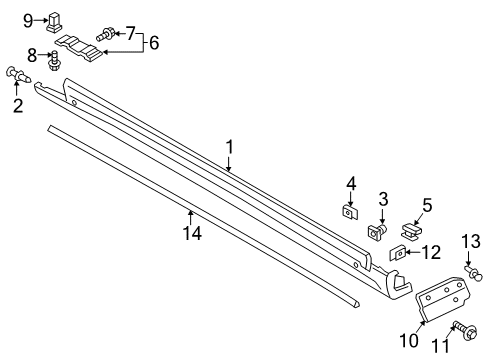 2020 Lincoln Continental Exterior Trim - Pillars, Rocker & Floor Diagram