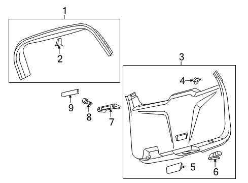 2019 Ford Police Interceptor Utility Interior Trim - Lift Gate Diagram