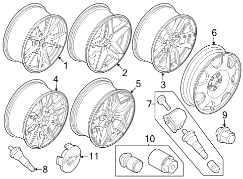 2024 Ford Mustang WHEEL ASY Diagram for PR3Z-1007-H