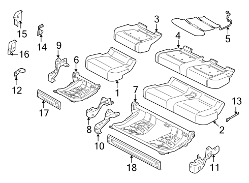 2023 Ford F-150 Lightning COVER ASY - REAR SEAT CUSHION Diagram for ML3Z-1663805-SH