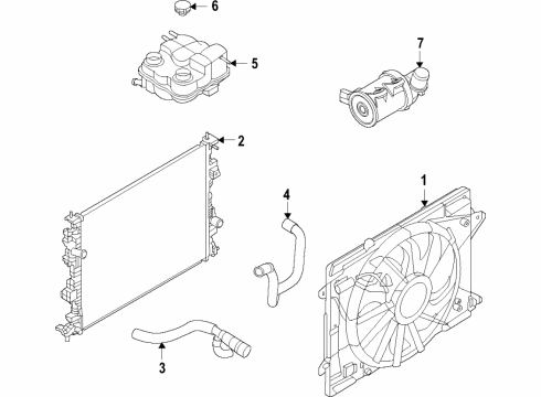 2021 Lincoln Corsair MOTOR AND FAN ASY - ENGINE COO Diagram for LX6Z-8C607-B