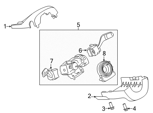 2021 Ford EcoSport Shroud, Switches & Levers Diagram