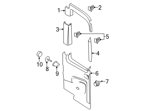 2020 Ford Transit Interior Trim - Back Door Diagram 2