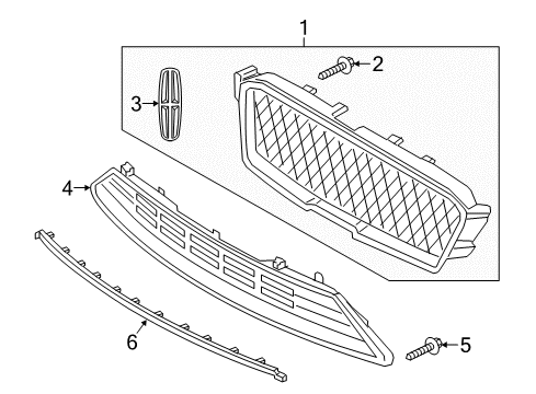 2020 Lincoln MKZ GRILLE ASSY - RADIATOR Diagram for LP5Z-8200-AA