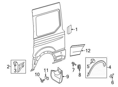 2023 Ford Transit Exterior Trim - Side Panel Diagram 9