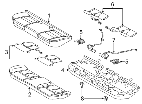 2020 Lincoln Continental Rear Seat Components Diagram 4