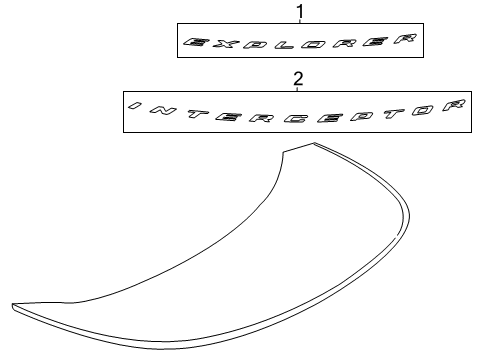 2019 Ford Police Interceptor Utility Exterior Trim - Hood Diagram