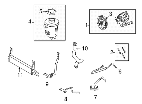 2020 Ford F-350 Super Duty P/S Pump & Hoses, Steering Gear & Linkage Diagram 8