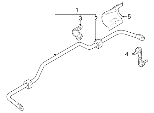 2023 Ford Maverick Rear Suspension, Lower Control Arm, Stabilizer Bar, Suspension Components Diagram 1