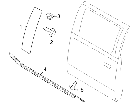 2023 Ford F-350 Super Duty Exterior Trim - Rear Door Diagram 1