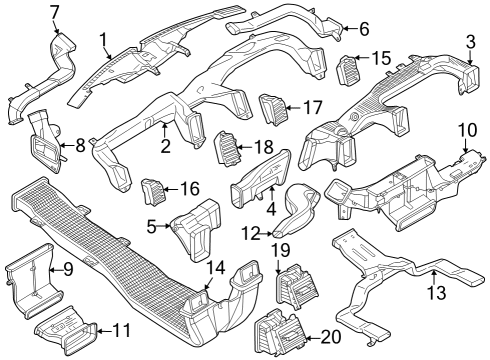 2023 Ford F-250 Super Duty Ducts Diagram 1