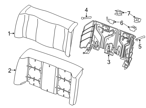 2019 Ford Police Interceptor Sedan Rear Seat Components Diagram 1